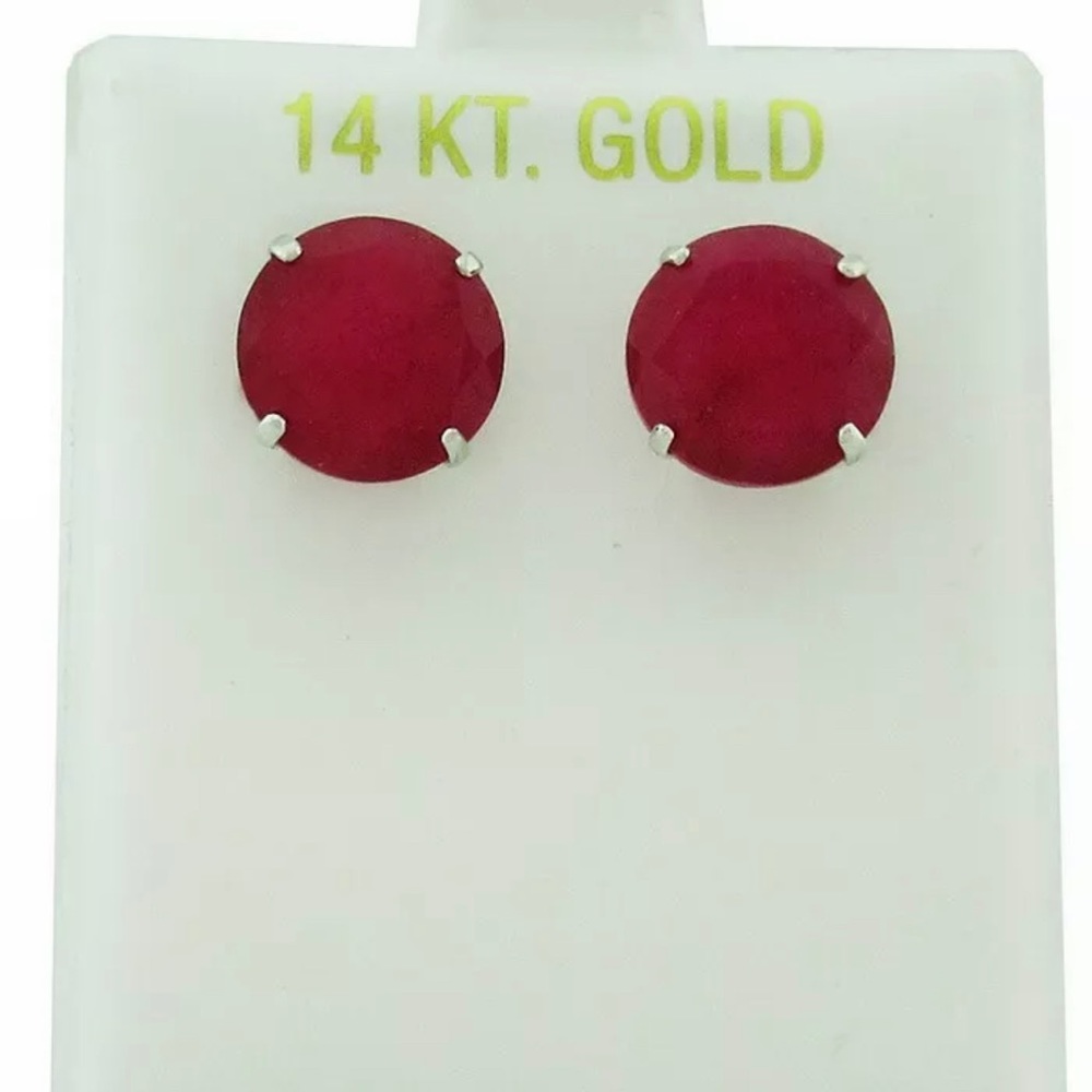 GENUINE 10.34 CTW SPINEL STUD EARRINGS 14K WHITE GOLD * Free Appraisal Service